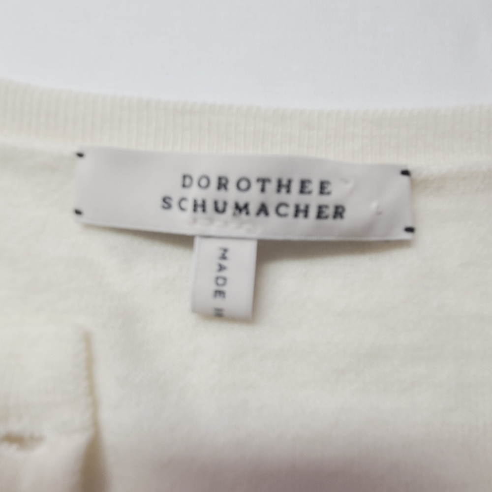 Dorothee Schumacher button-down wool asymmetrical cardigan, Sz XL (PTP 21.5") - Picture 4 of 8